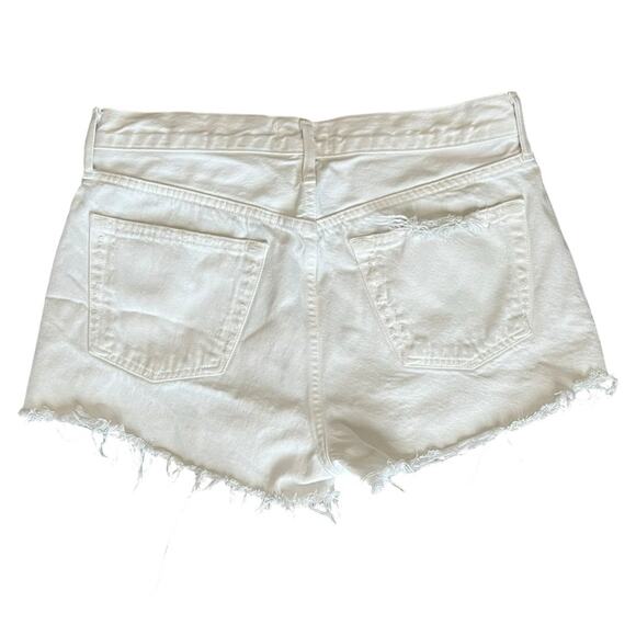 Agolde Revolve Women’s Parker Denim Shorts in White Repose Raw Hem Size 28 - Picture 7 of 14